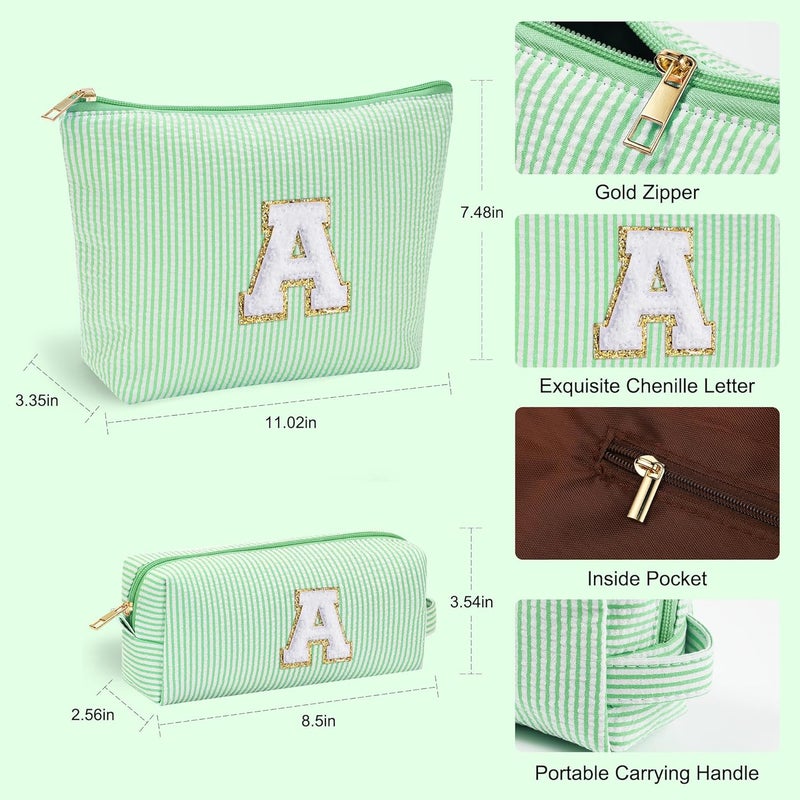 YOOLIFE Gifts for Girls Teen Girls - 2 Travel Makeup Bag | Initial Make Up Bag | Personalized Gifts for Women Friends | Skin Care Bag | Makeup Bag for Girls Teen Girls | Tween Girls Trendy Stuff A - Image 3
